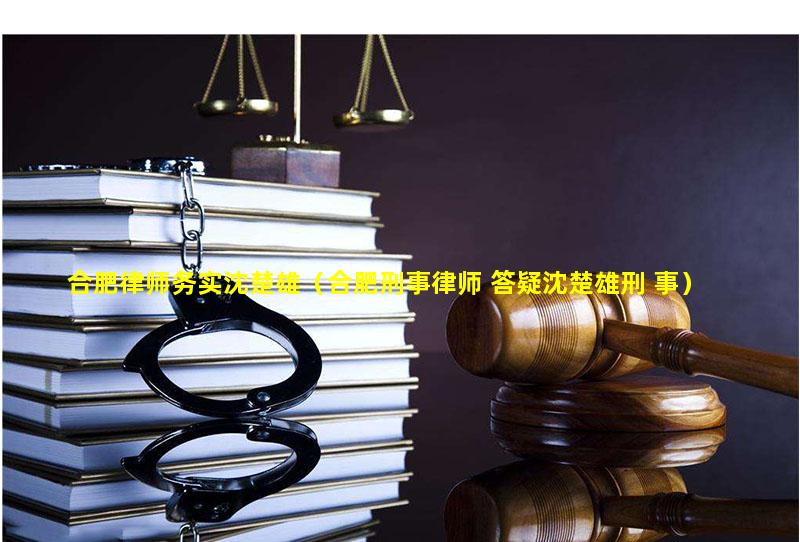 合肥律师务实沈楚雄（合肥刑事律师 答疑沈楚雄刑 事）